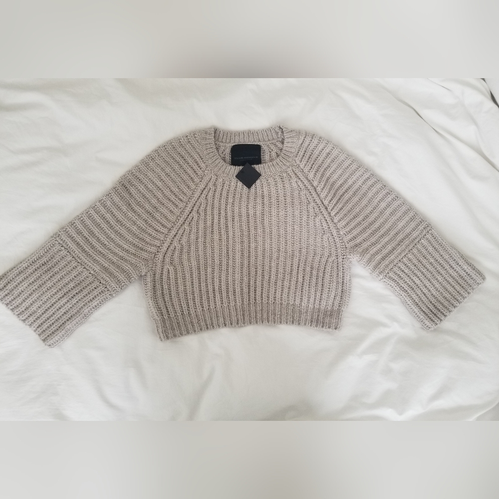 Club Monaco chunky alpaca blend gray knit